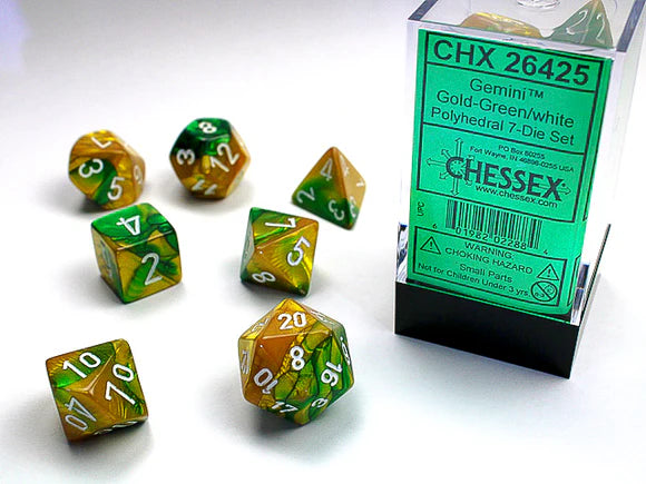 Chessex: Gemini Gold/Green 7-Die Set