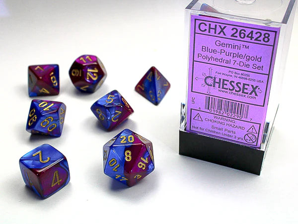 Chessex: Gemini Black-Purple/Gold 7-Die Set