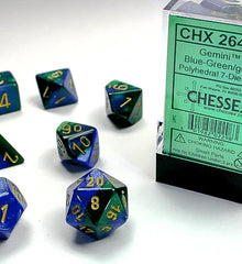Chessex: Gemini Blue-Green/Gold 7-Die Set