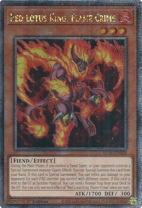 Red Lotus King, Flame Crime (Quarter Century Secret Rare) [BLTR-EN028] Quarter Century Secret Rare