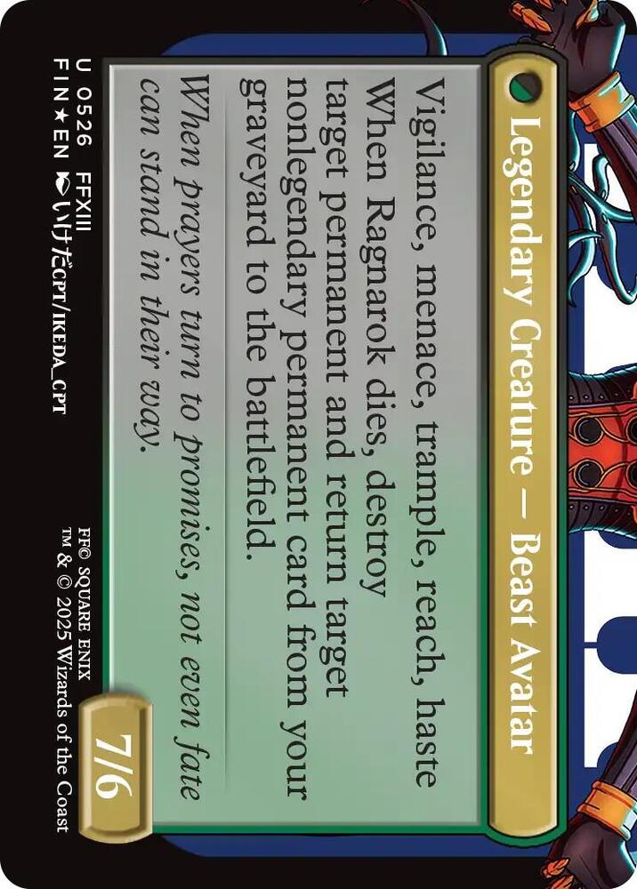 Fang, Fearless l'Cie (Borderless) (Surge Foil) (Back)