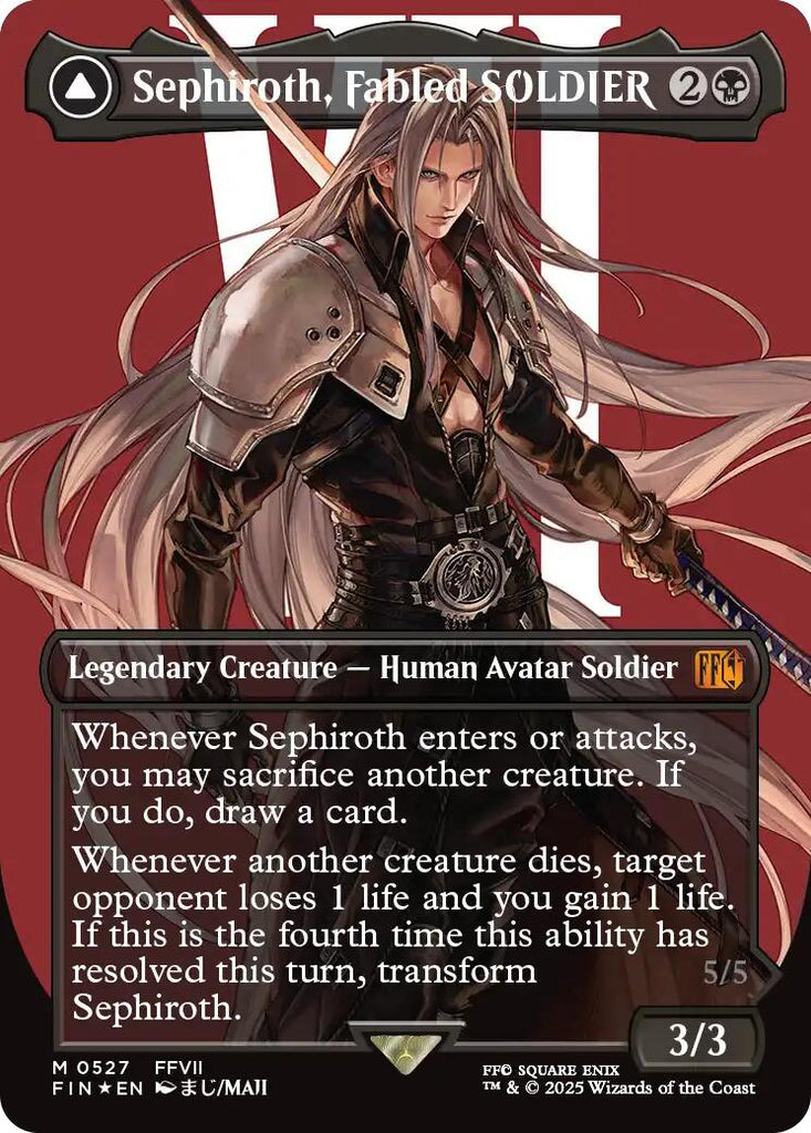 Sephiroth, Fabled SOLDIER // Sephiroth, One-Winged Angel (Borderless) (Surge Foil) [FINAL FANTASY]