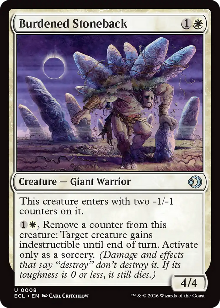 Burdened Stoneback [Lorwyn Eclipsed]