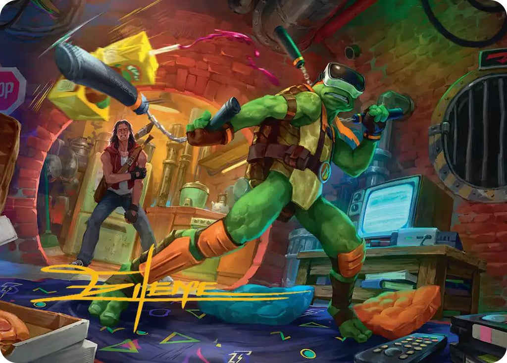 Michelangelo, Game Master Art Card (Gold-Stamped Signature) [Teenage Mutant Ninja Turtles Art Series]