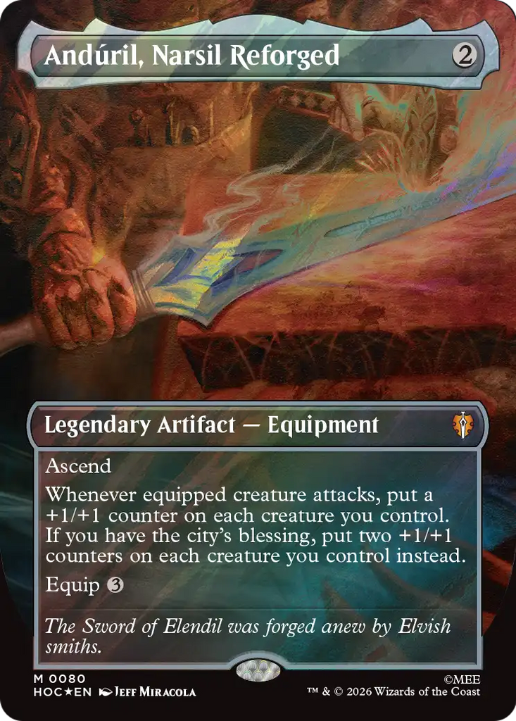 Anduril, Narsil Reforged (Borderless) (Surge Foil) [The Hobbit: Eternal-Legal]
