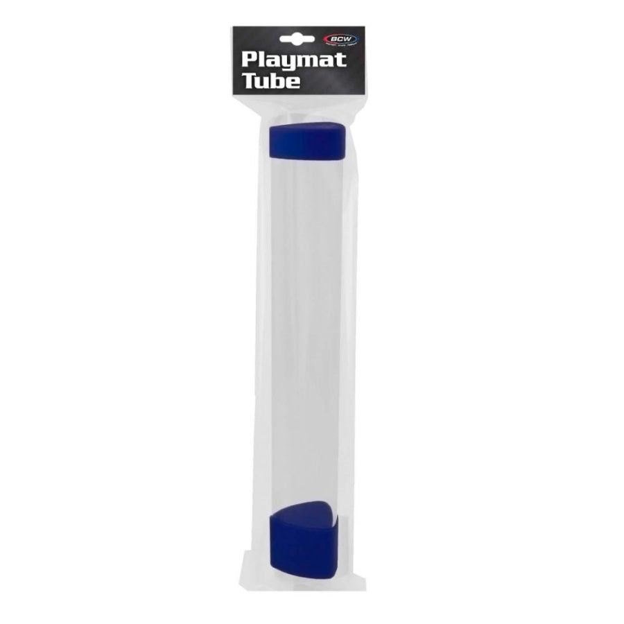 BCW SUPPLIES: CLEAR PLAYMAT TUBE WITH DICE CAP: BLUE