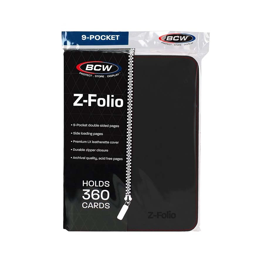 BCW SUPPLIES: Z-FOLIO - 9-POCKET LX BLACK