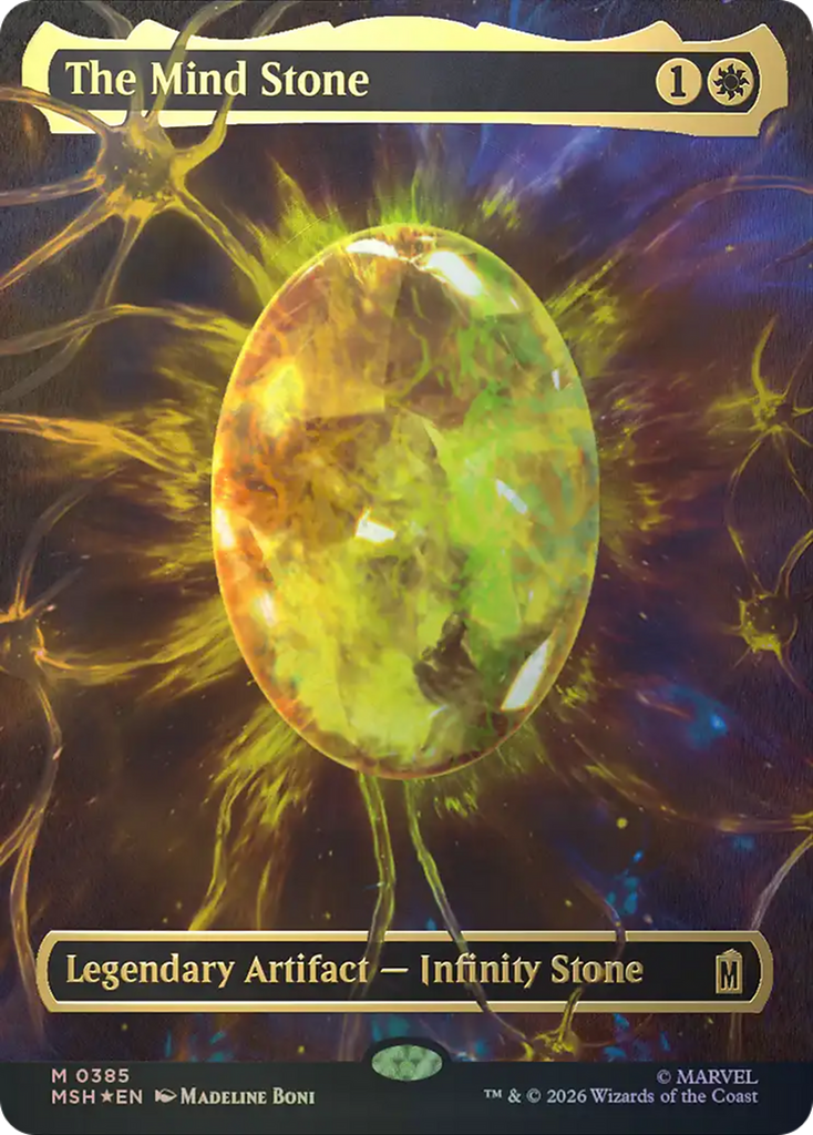 The Mind Stone (Borderless) (Cosmic Foil) [Marvel Super Heroes The Mind Stone (Borderless) (Cosmic Foil) [Marvel Super Heroes