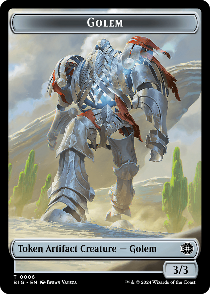 Treasure // Golem Double-Sided Token [Outlaws of Thunder Junction Tokens]