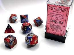 Chessex: Gemini Blue-Red/Gold 7-Die Set